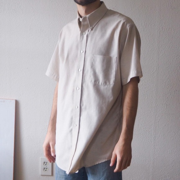 Cream/Sand Button Up Shirt - PLEASE COMMENT BEFORE BUYING - Picture 1 of 4